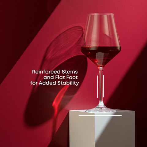 JoyJolt Layla lead-free crystal wine glass for safe sipping.