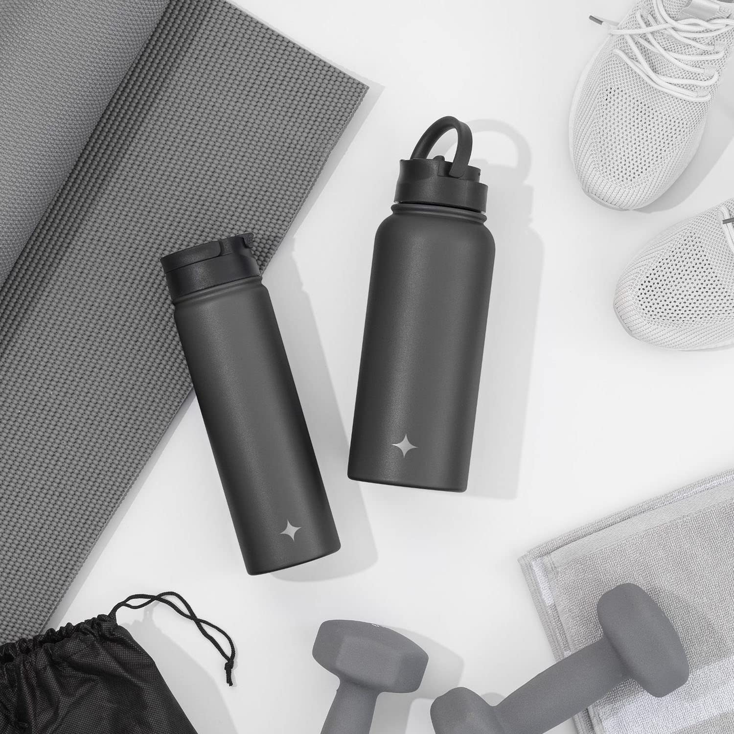 Lightweight 32oz JoyJolt bottle, easy to carry all day for busy schedules.