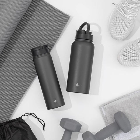 Lightweight 32oz JoyJolt bottle, easy to carry all day for busy schedules.