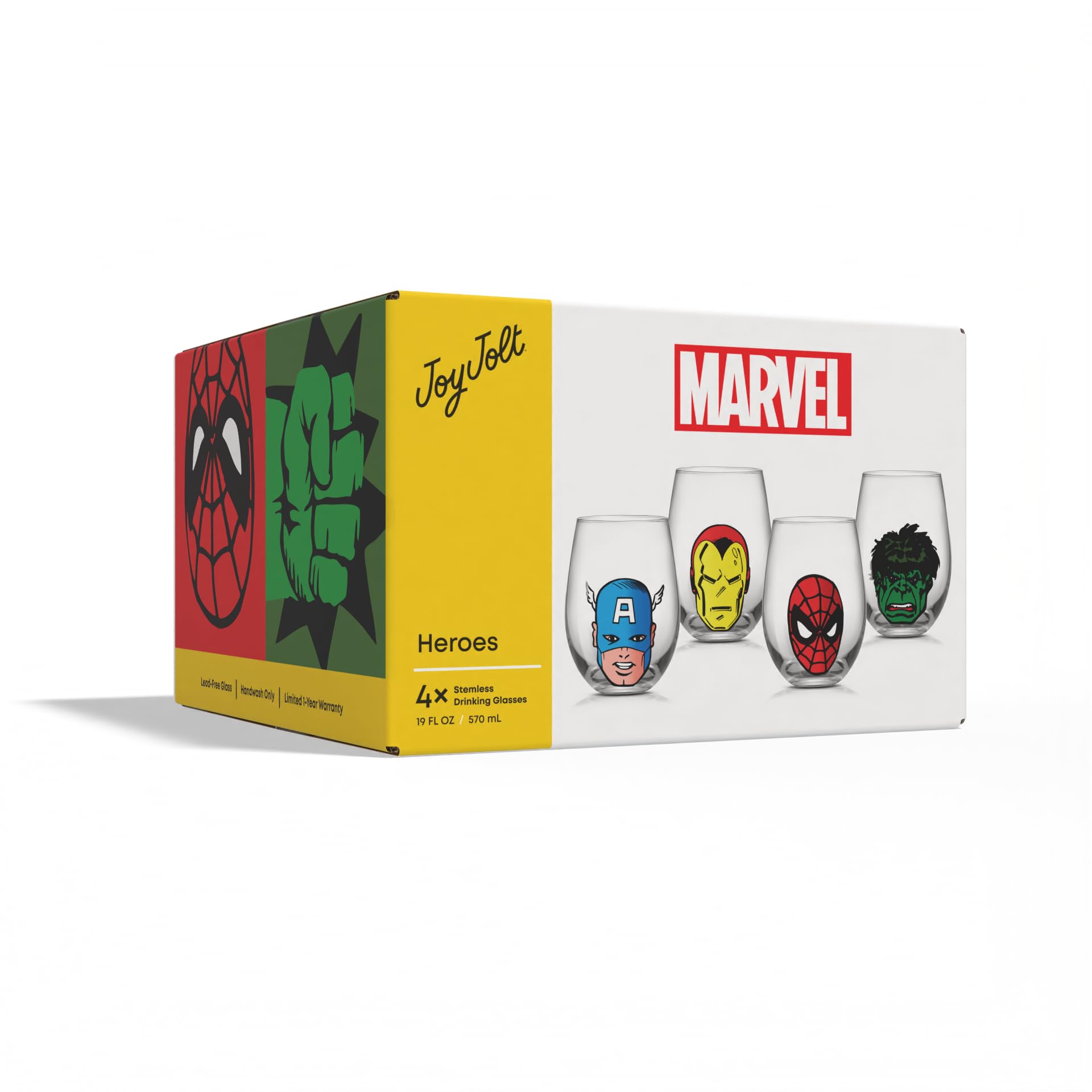 JoyJolt Marvel Heroes glasses require handwash to preserve artwork.