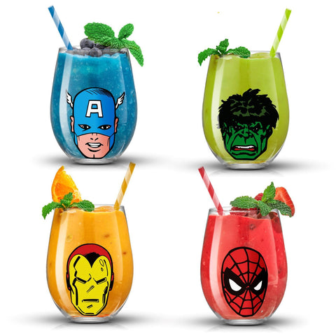 JoyJolt Marvel Heroes Hulk glass with bold Hulk artwork for everyday hydration.