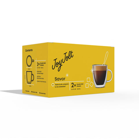 JoyJolt Savor set-of-2 on display highlights elegant home cafe style
