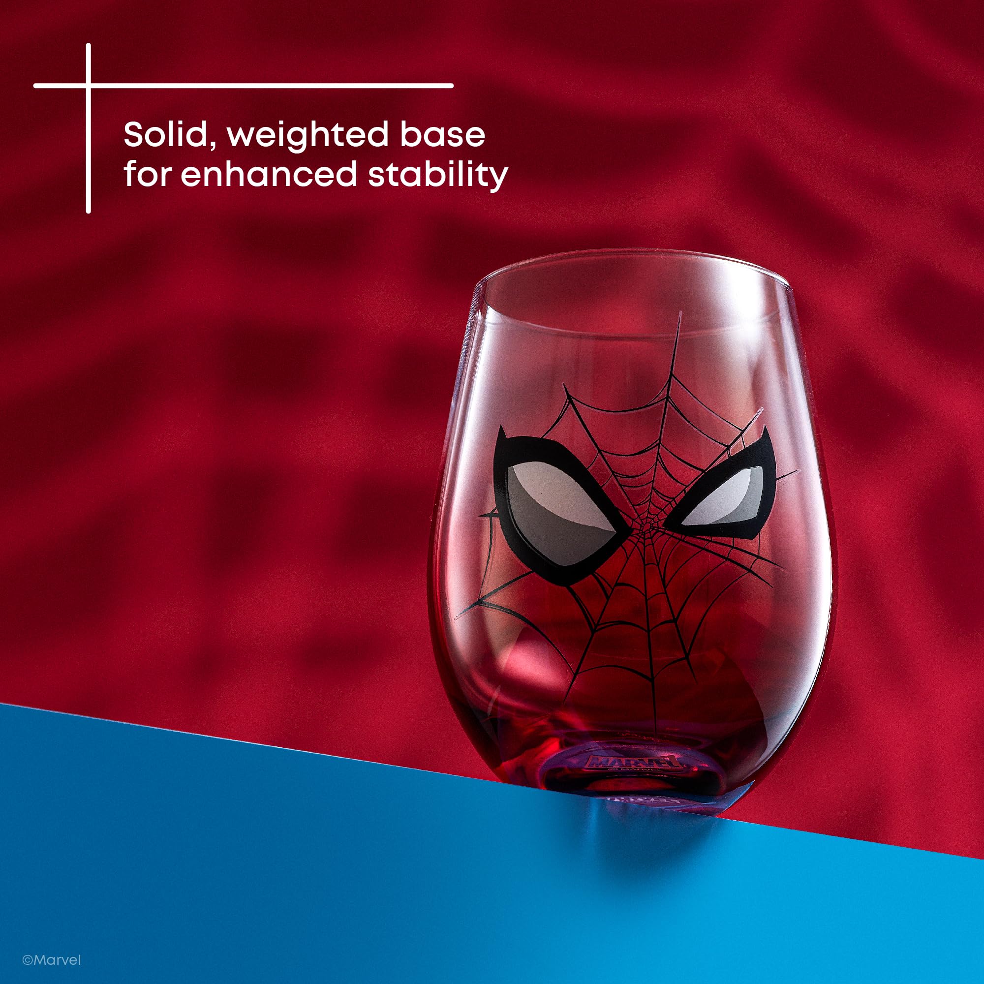 JoyJolt Spidey-Sense four-glass set packaged as a gift-ready Marvel set