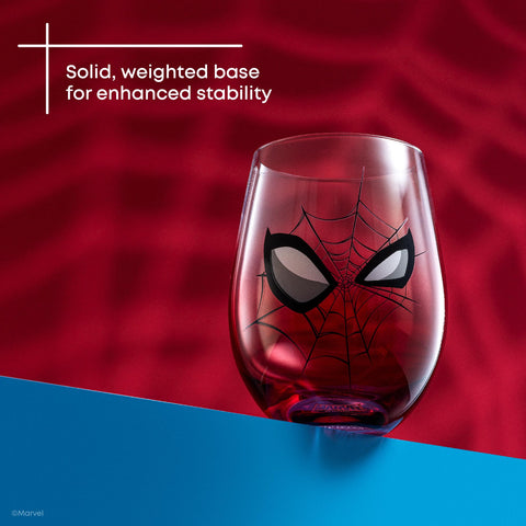 JoyJolt Spidey-Sense four-glass set packaged as a gift-ready Marvel set