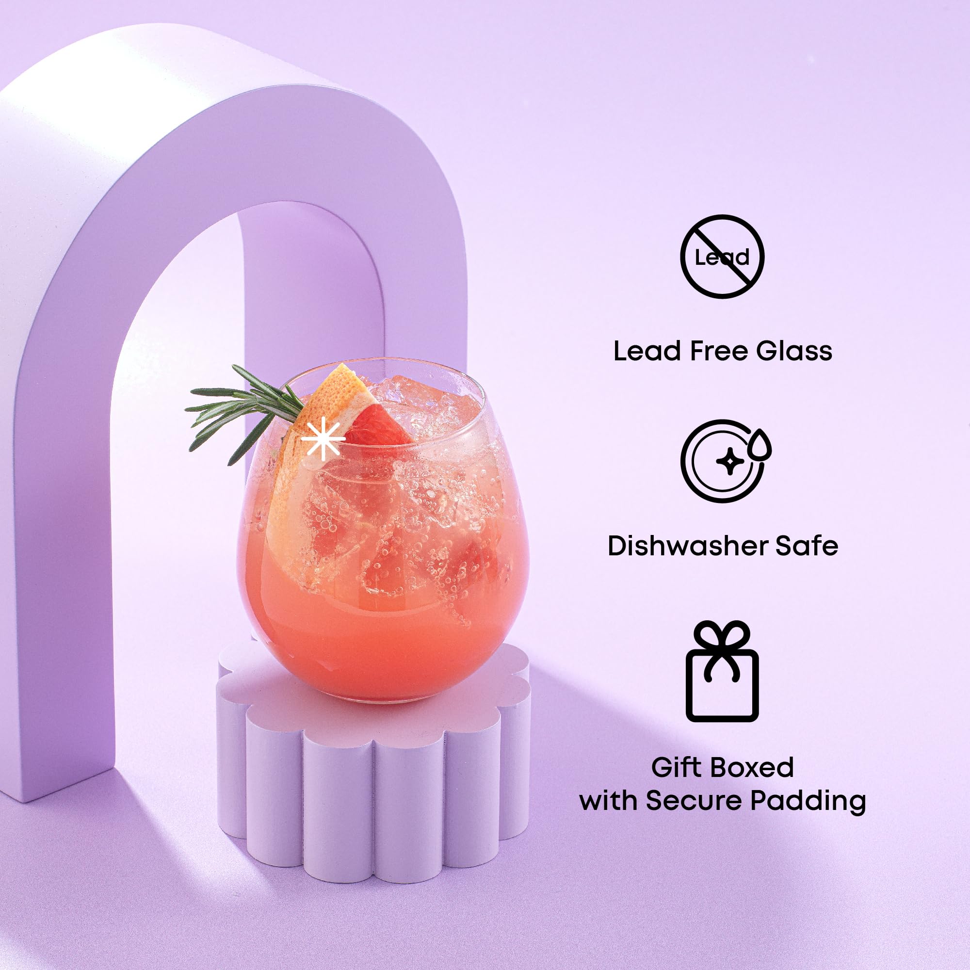 JoyJolt Spirits 15-ounce capacity for generous pours of red or white wine.