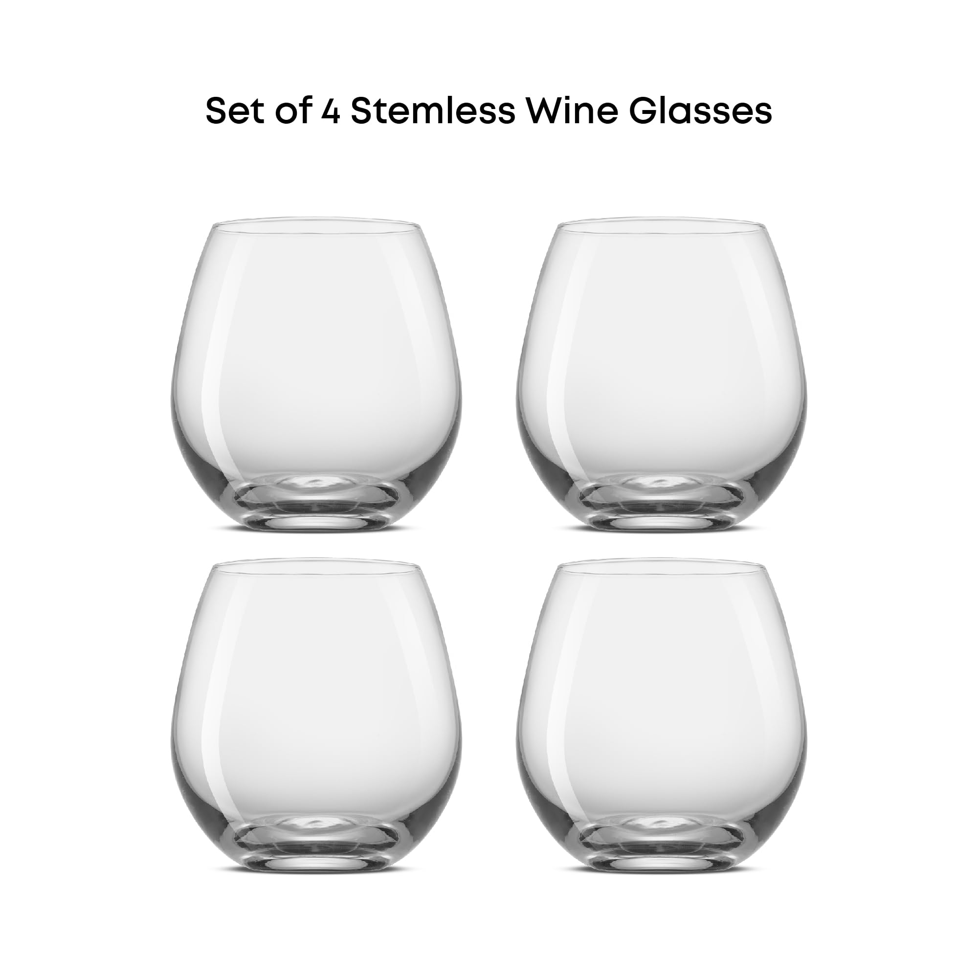 JoyJolt Spirits stemless base provides stability to prevent spills during casual entertaining.