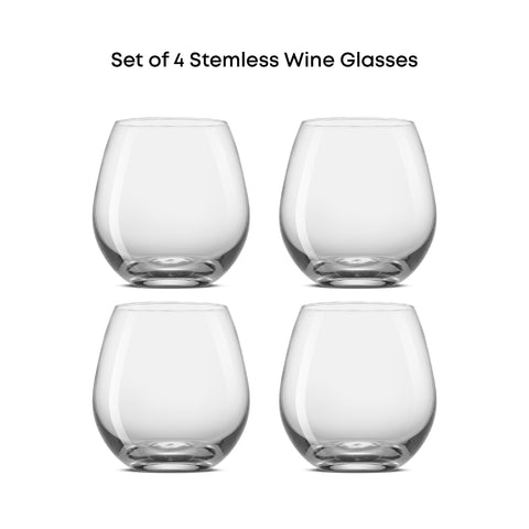 JoyJolt Spirits stemless base provides stability to prevent spills during casual entertaining.