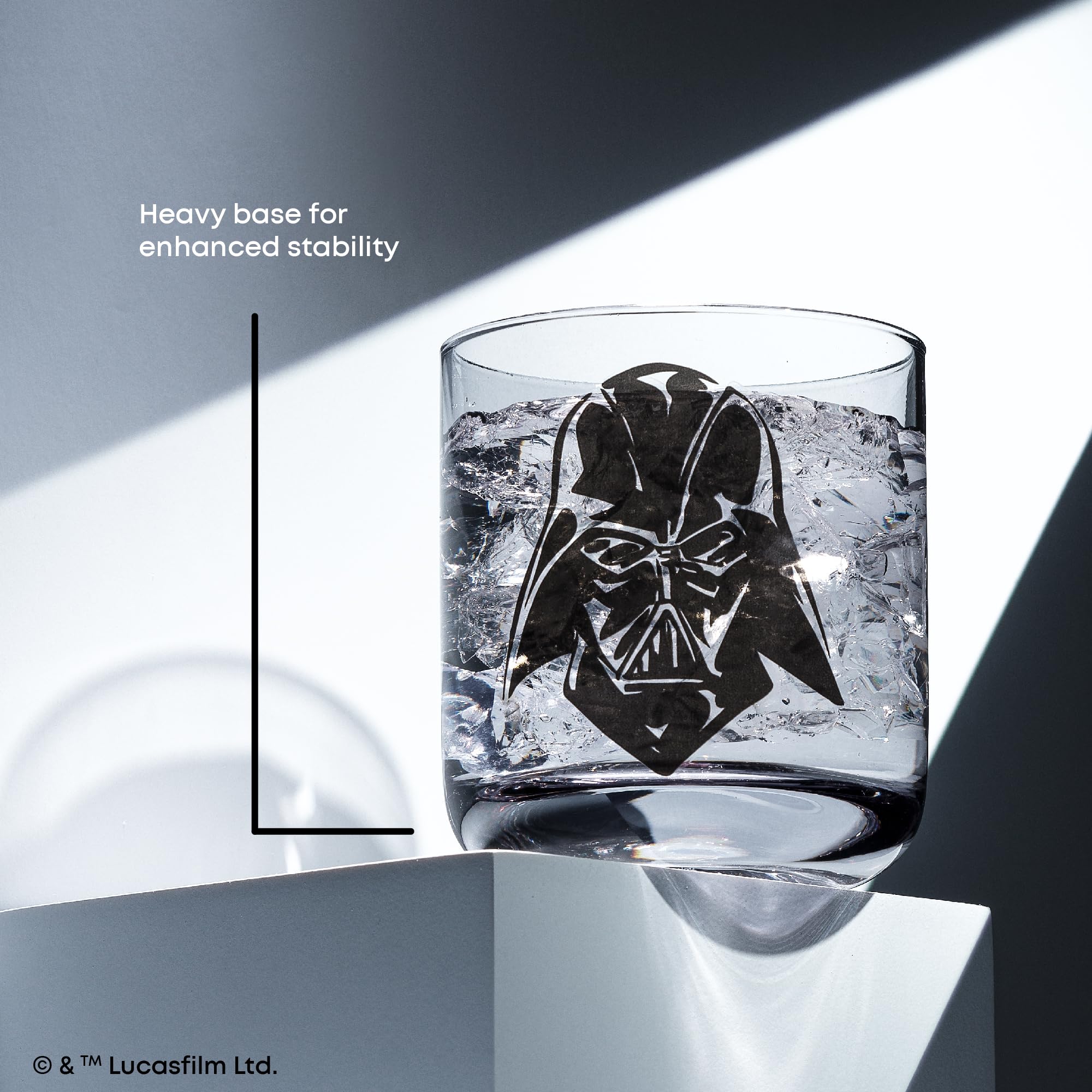 Stormtrooper glass base provides stable grip for everyday use
