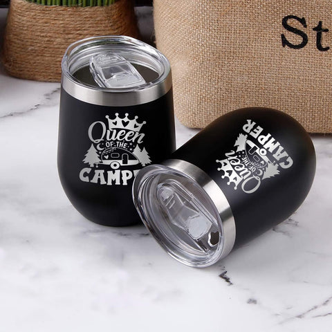 Joyloce stemless design offers stable grip and easy sipping around campfires