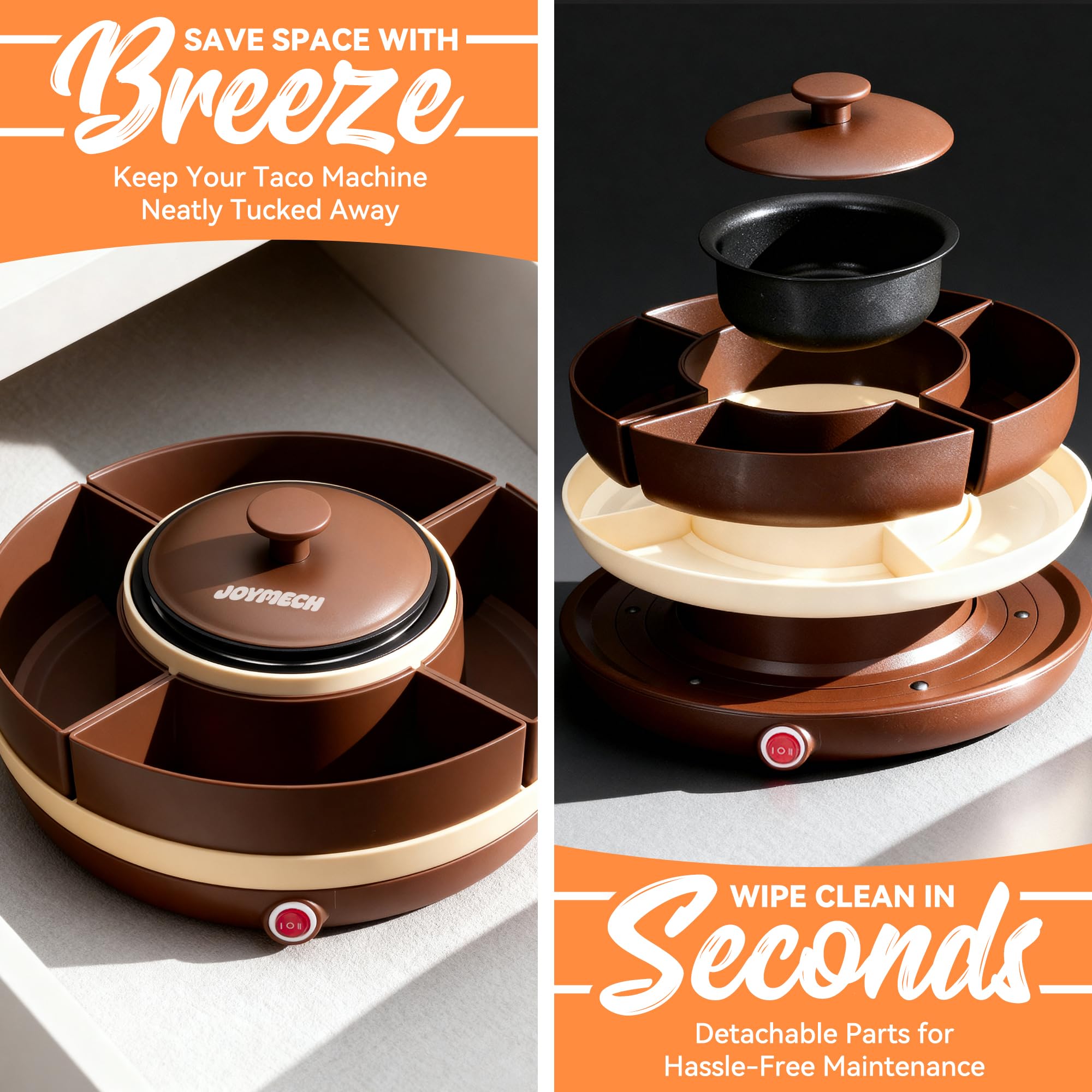 JoyMech nonstick interior cleans up quickly after fondue fun