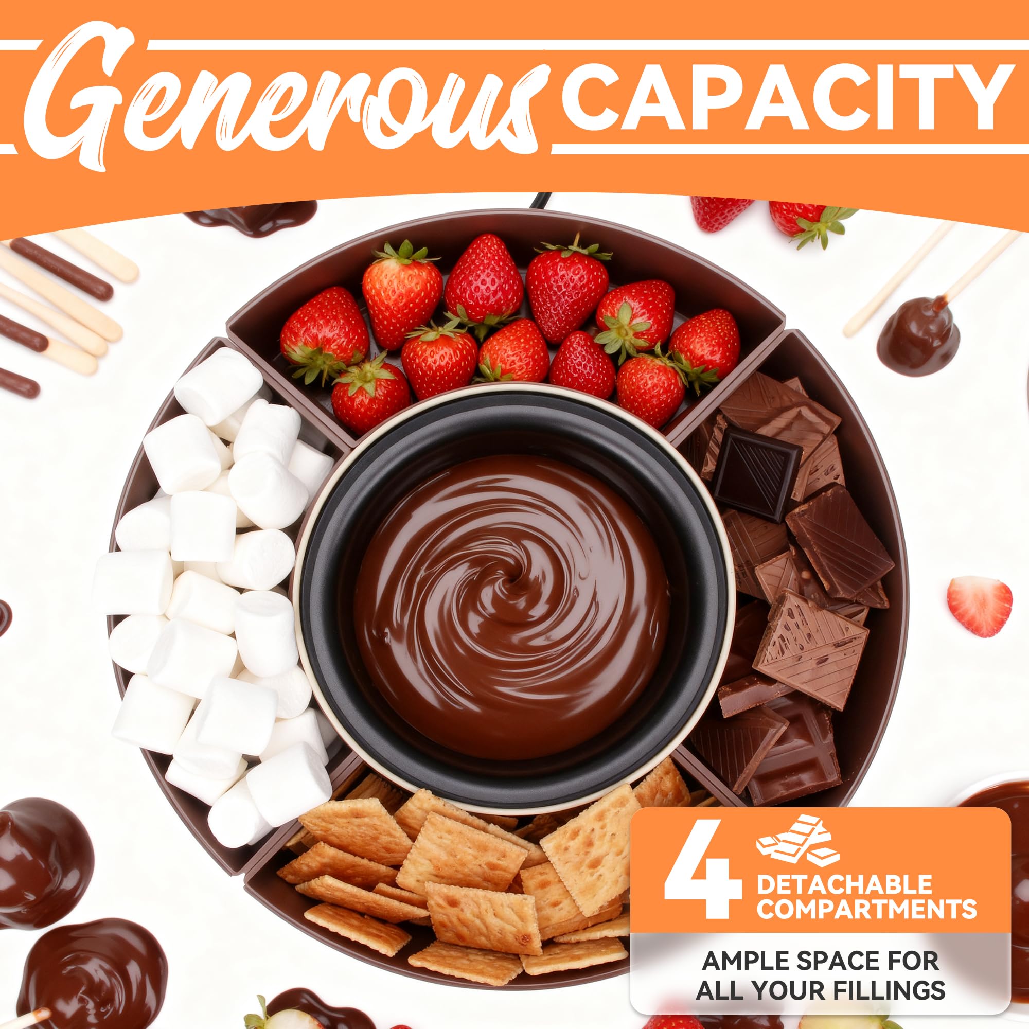 JoyMech four-section tray keeps dippables organized during gatherings