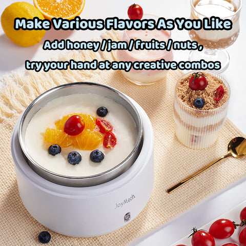 JoyMech compact design fits small kitchens and yields 25–30 oz per batch.
