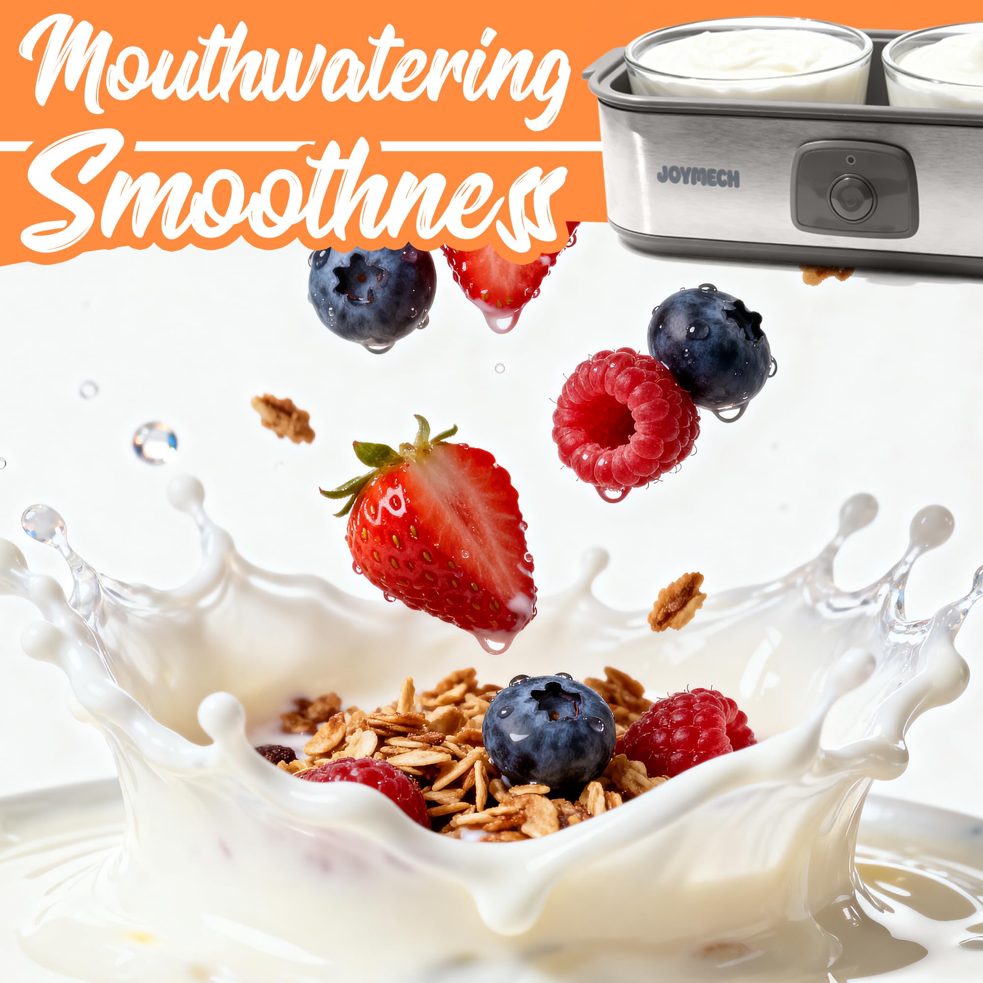 JoyMech Yogurt Maker even heat base ensures consistent fermentation results.