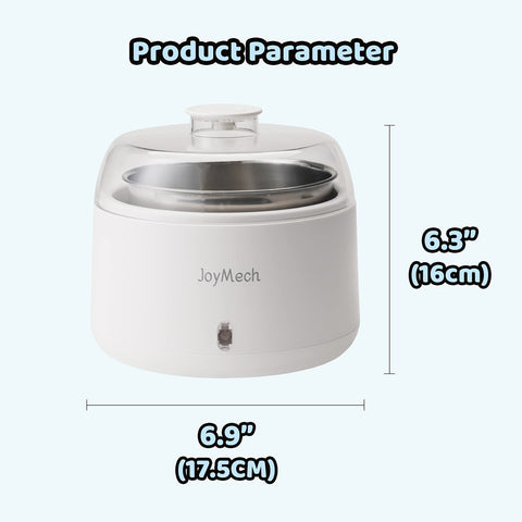 JoyMech in-use batch demonstrating family-friendly yogurt production and toppings.