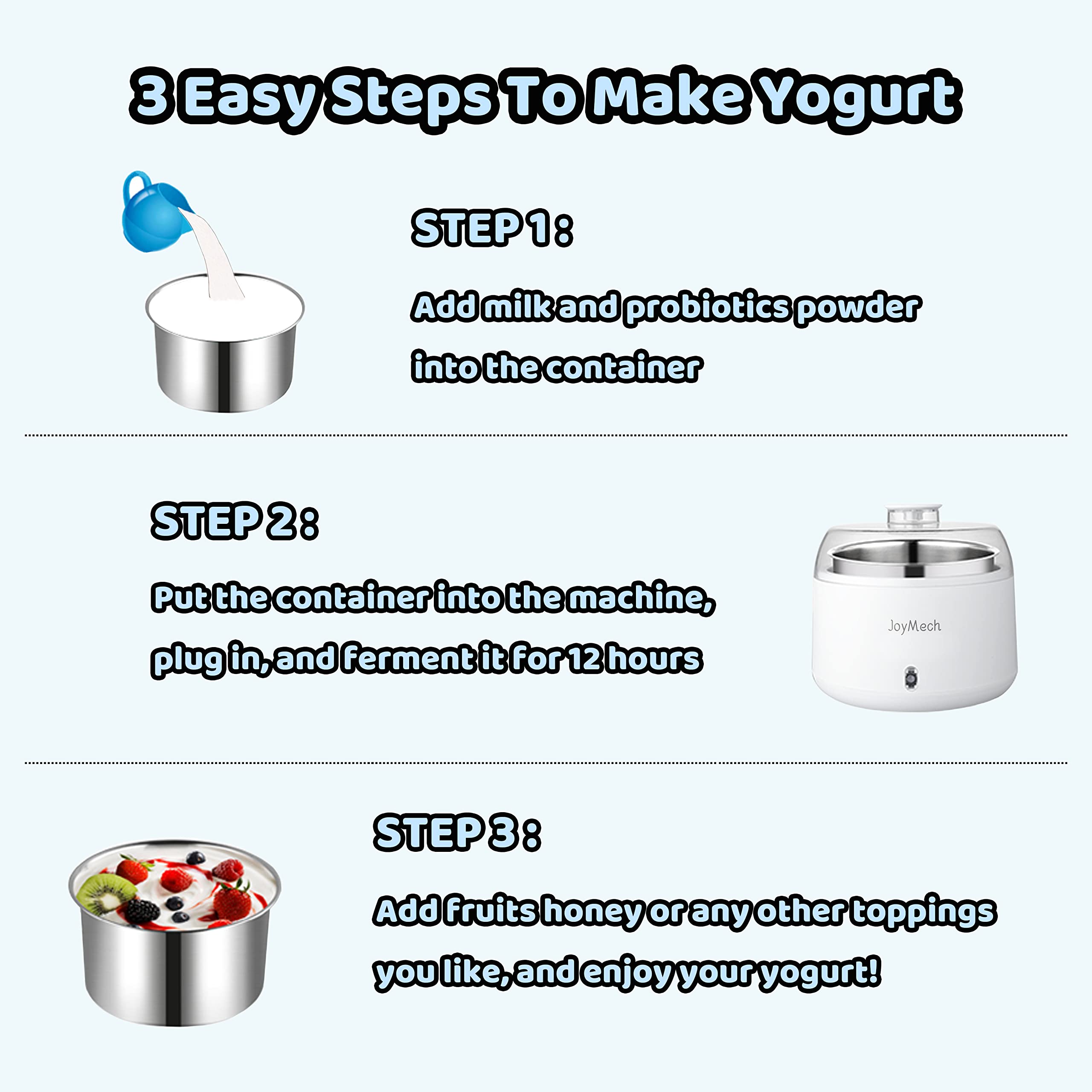 JoyMech Yogurt Maker inside container showing smooth yogurt texture.