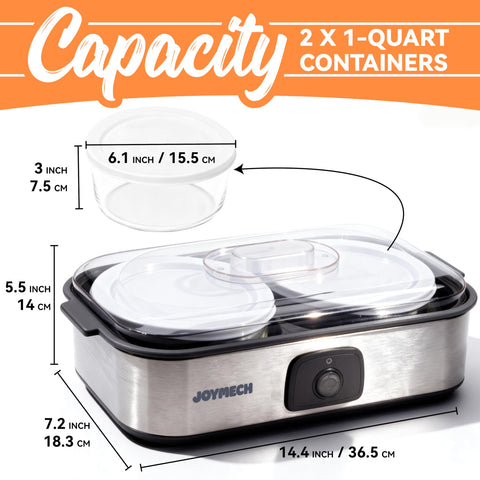 JoyMech Yogurt Maker modern design that fits any kitchen counter.