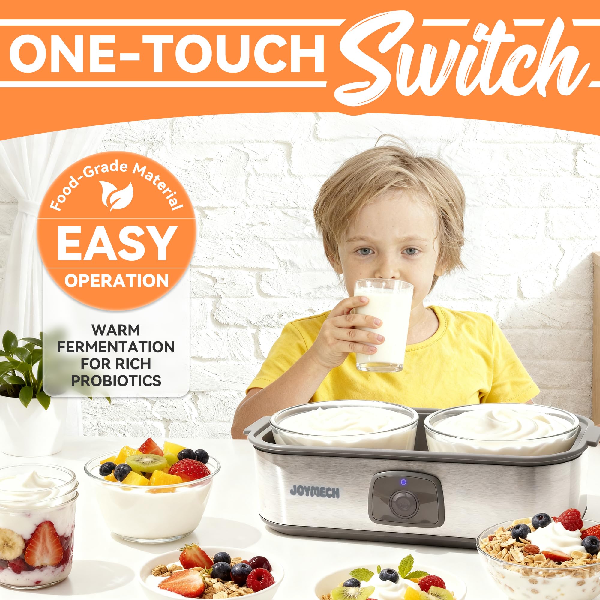 JoyMech Yogurt Maker with two 1-quart containers for larger batches.