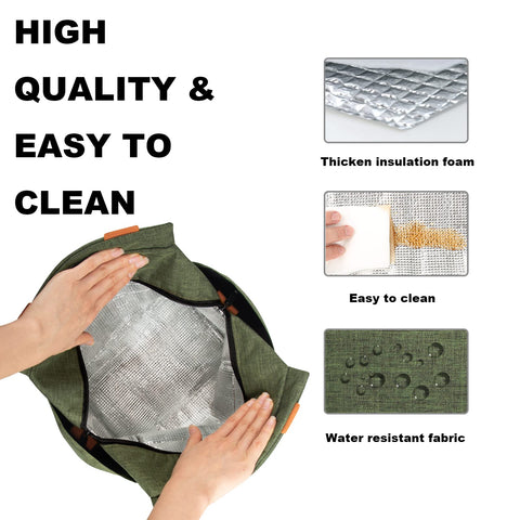 Joymee lunch bag collapsible design saves space for travel.