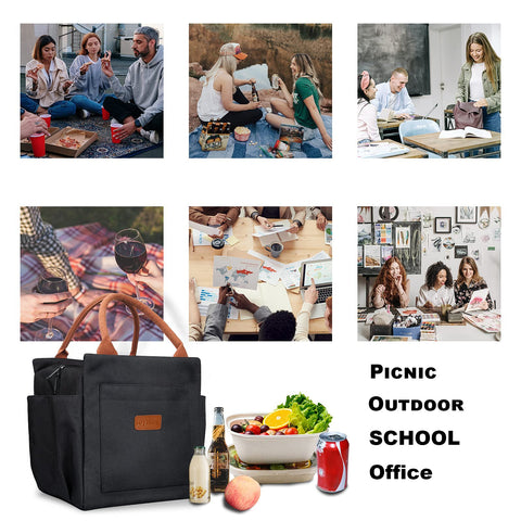 Joymee lunch bag reusable tote perfect for work, picnics, or travel