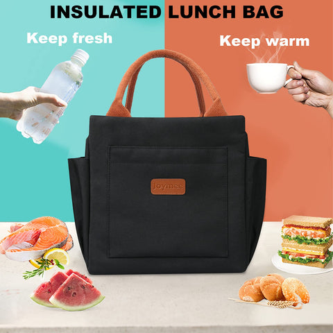 Joymee lunch bag strong handles for comfortable everyday carrying