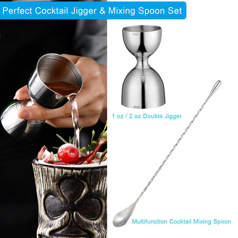 JOYONE Bell mixing spoon with spiral pattern for smooth stirring and control.
