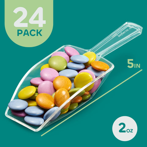 JoyServe 2oz capacity mini scoop in clear acrylic for precise toppings portions