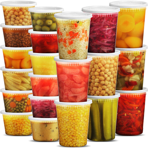 JoyServe quart-size deli containers with lids, ideal for bulk meal prep.