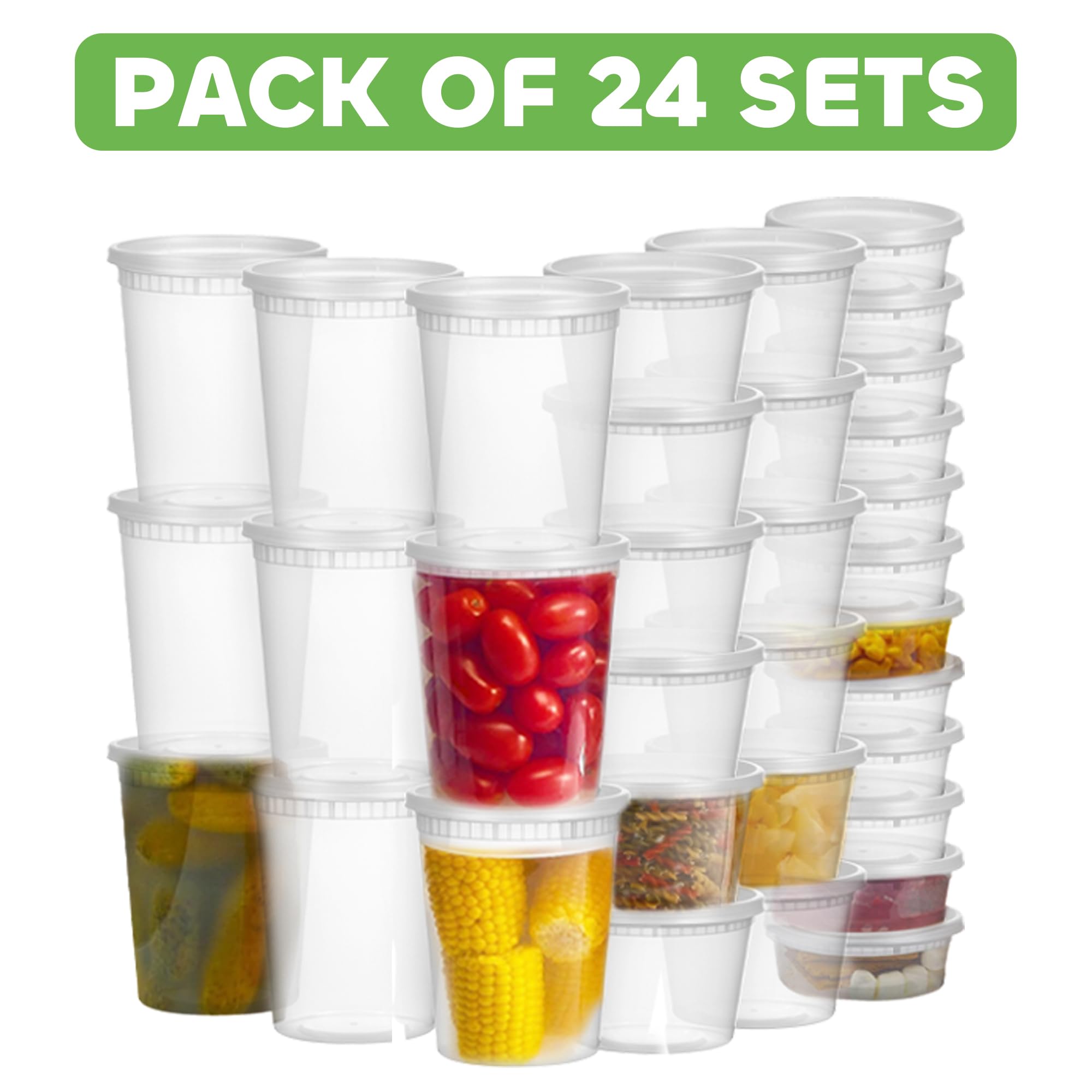 JoyServe deli containers 32oz, dishwasher-safe, perfect for bulk ingredients.