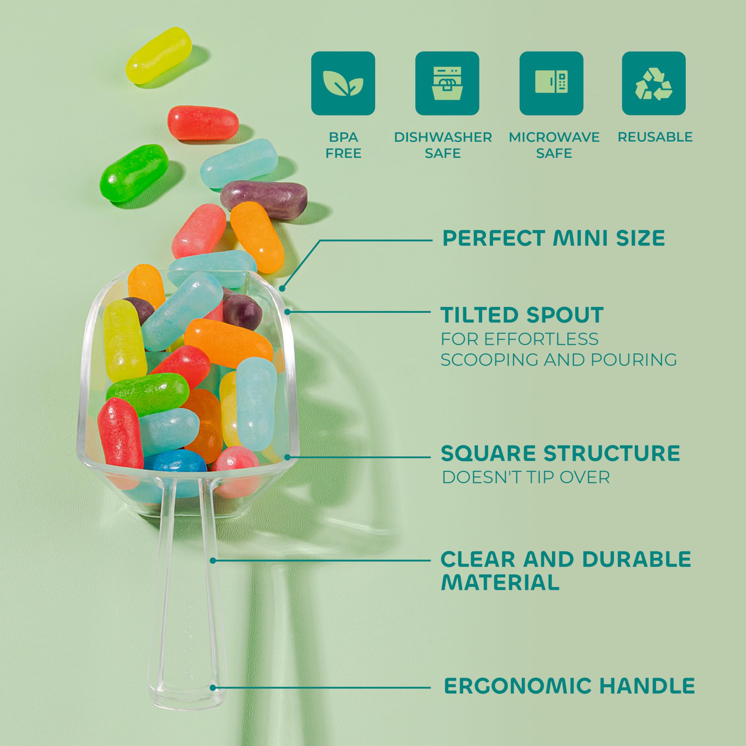 JoyServe durable polycarbonate mini scoops built for busy service