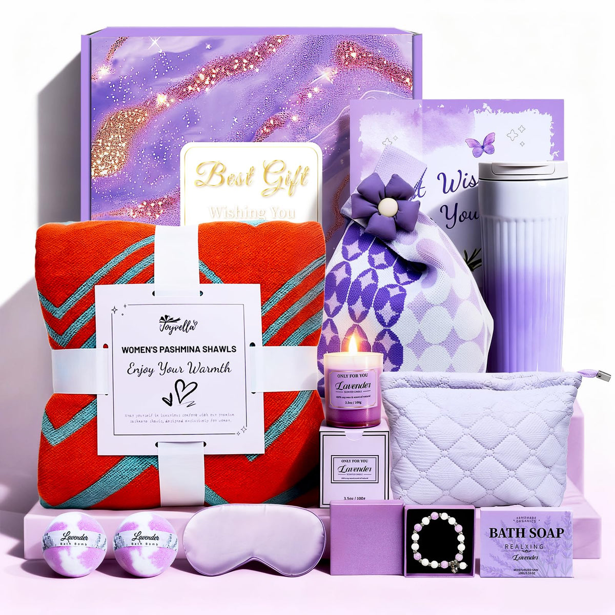Joyvella Relaxing Spa Gifts Basket blanket close-up showing plush warmth for cozy evenings