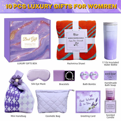 Joyvella spa gifts basket wrapped gift ready for birthday or holiday surprise