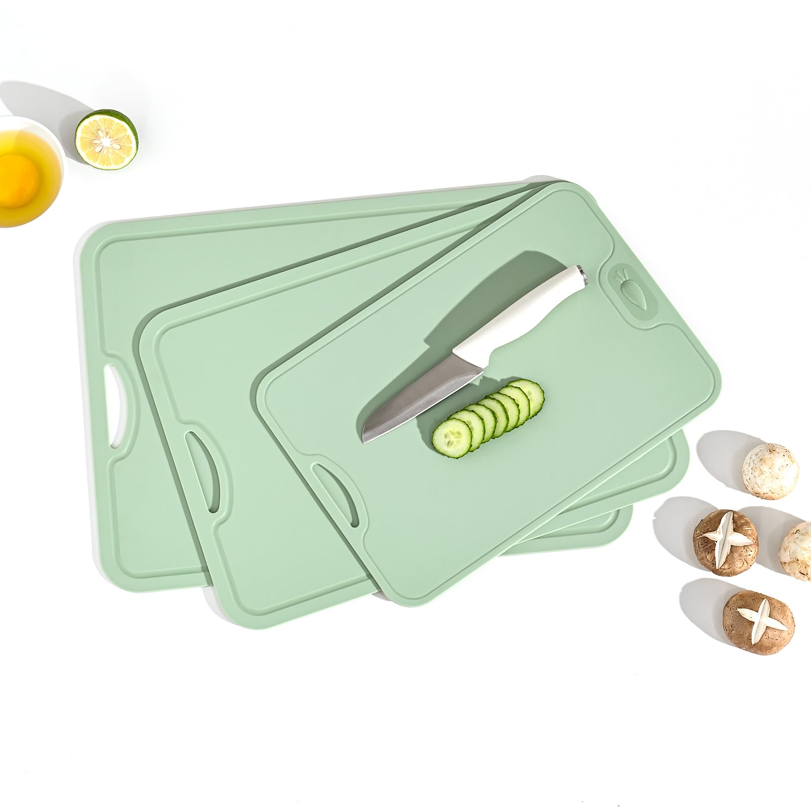 JOYZAN TPU cutting boards knife-mark-resistant surface helps keep knives sharp