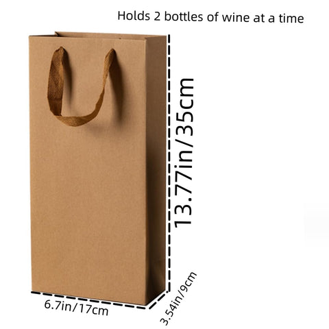 JPORSHU brown kraft paper bag with handles, eco-friendly gift packaging.