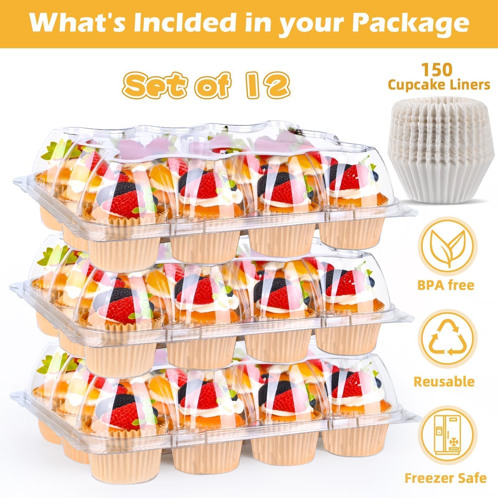 JPPSUJJ includes 240 cupcake liners for quick prep and baking