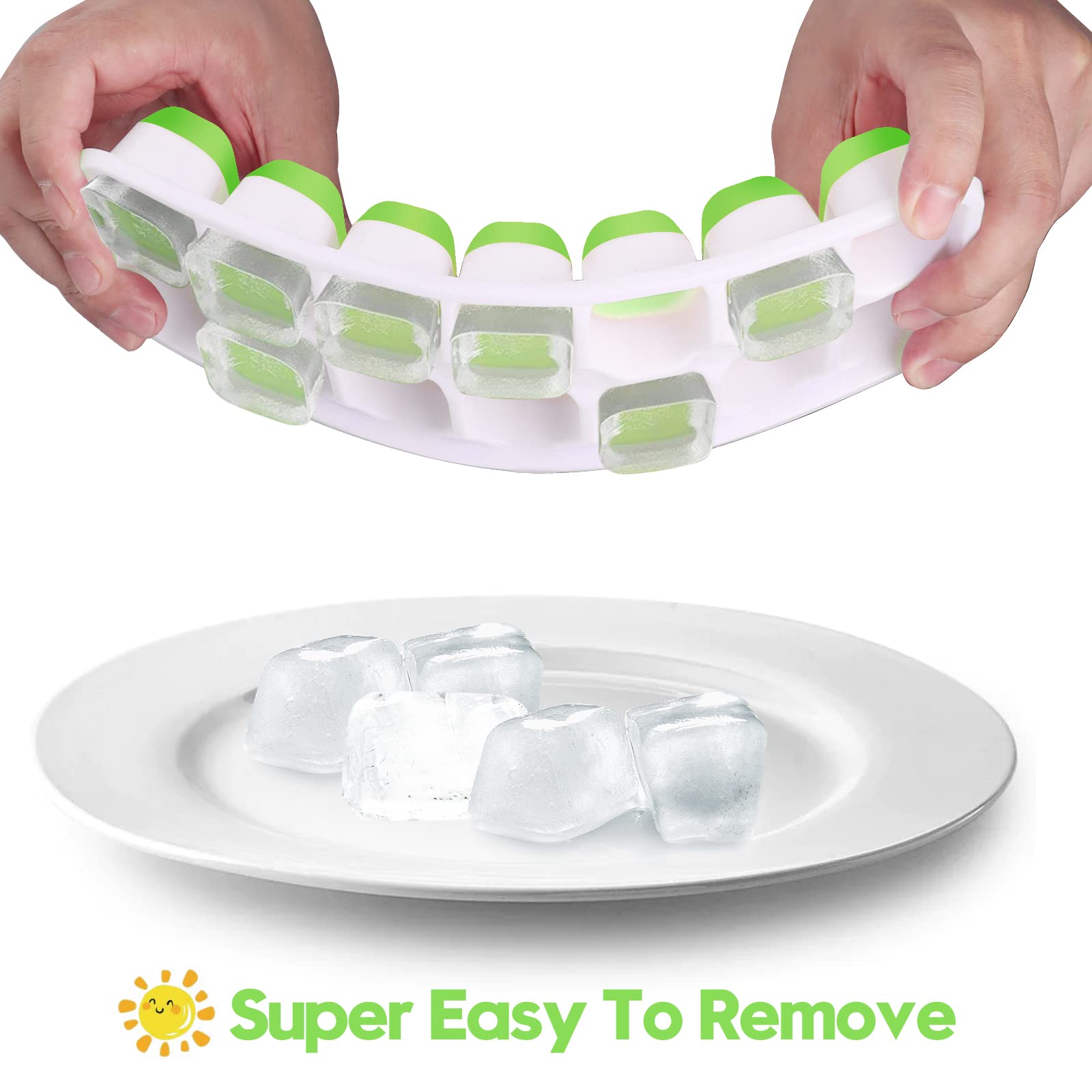Removable lid on stackable JrIsbo ice tray in freezer