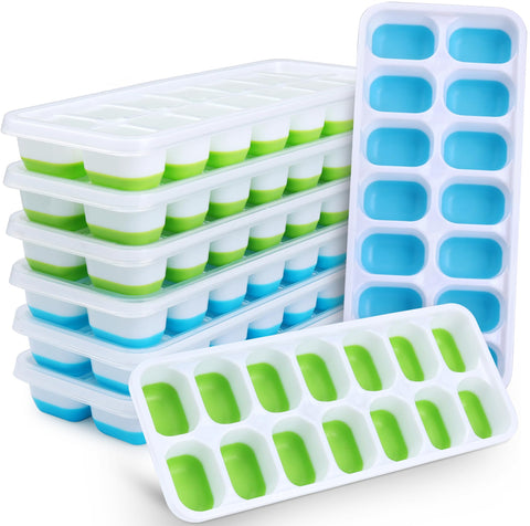 Jrisbo 8-pack silicone ice trays in blue and green packshot for easy chilling