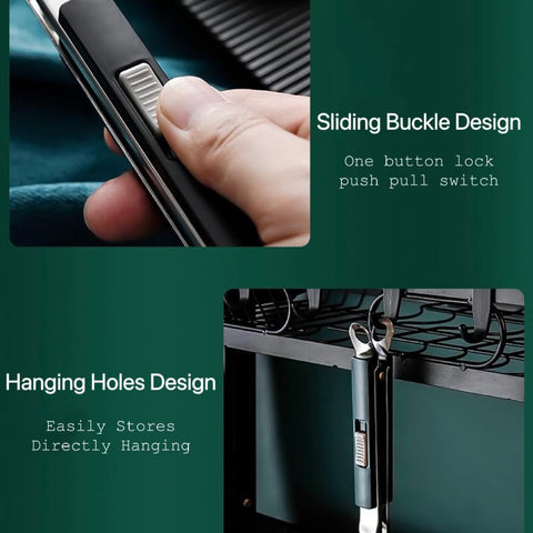 Sliding buckle design keeps Jrsoul He tongs closed for compact storage.