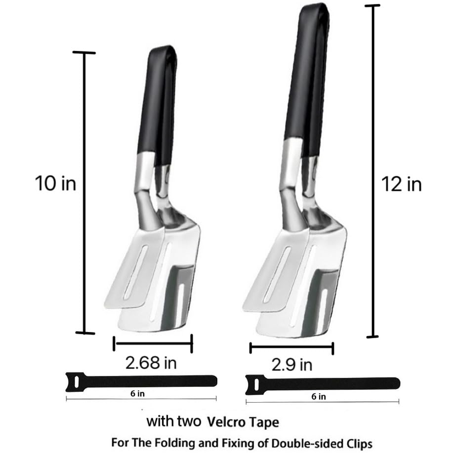 Jrsoul He double-sided spatula tongs for versatile flipping and gripping.