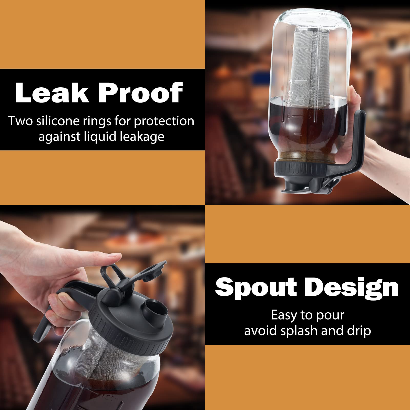 Jrssae BPA-free mason jar lid for safe cold brew
