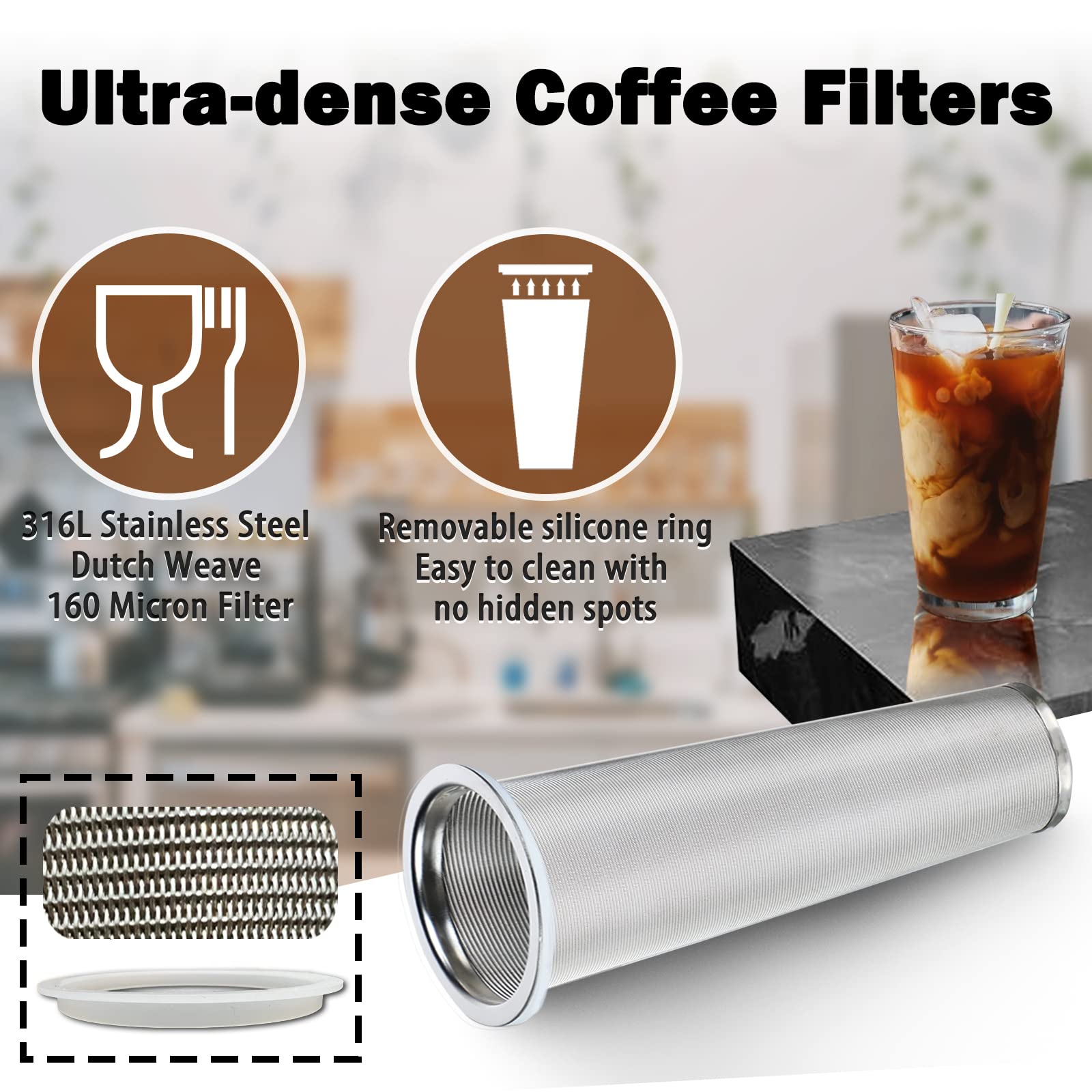 Jrssae dense 160-micron filter preserves aroma and clarity