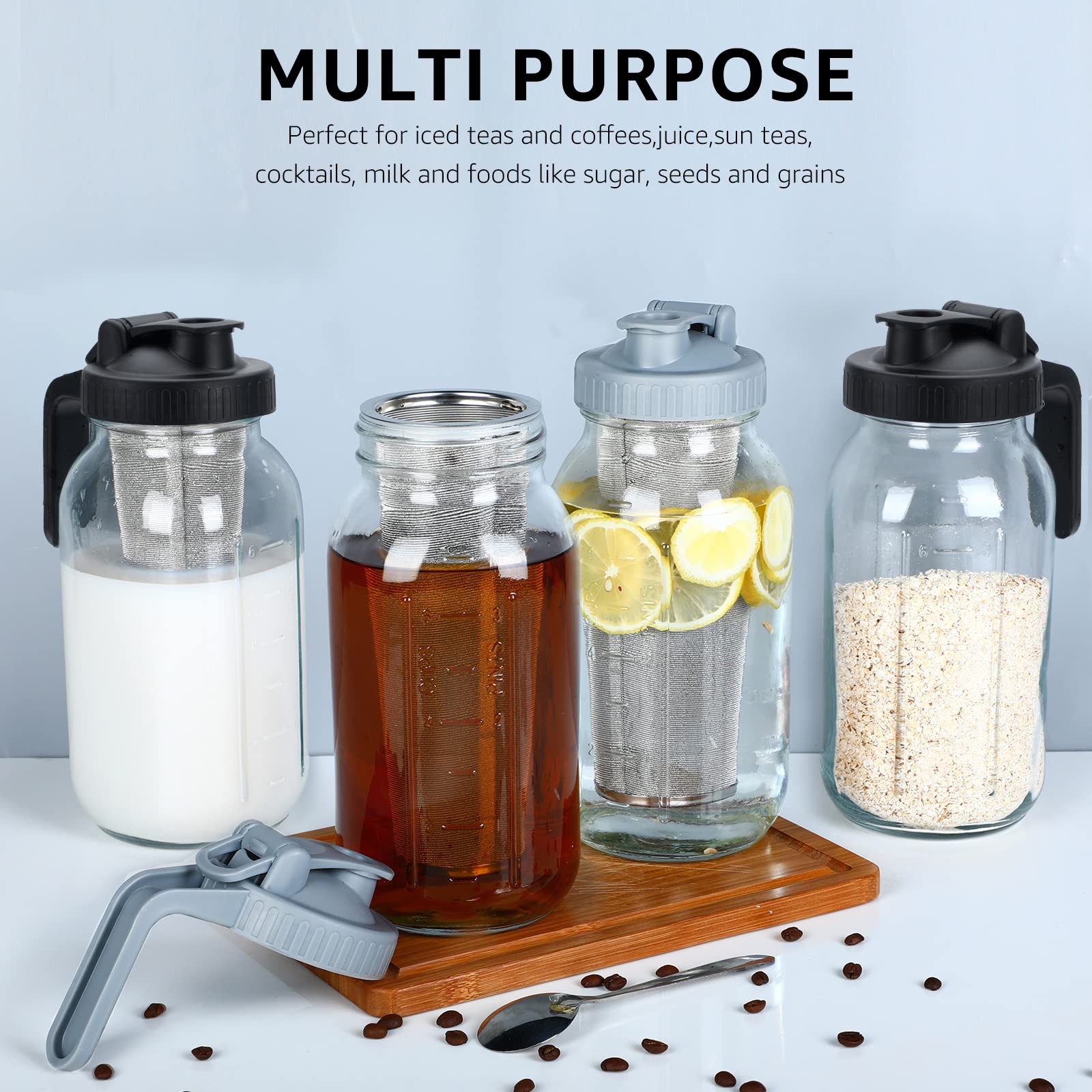 Jrssae built-in scale on jar for easy ingredient measurement