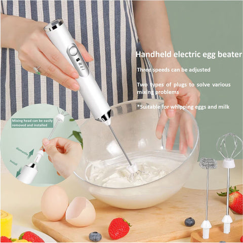 JrundMsoxz 3-speed electric frother for customizable foam texture in coffee.