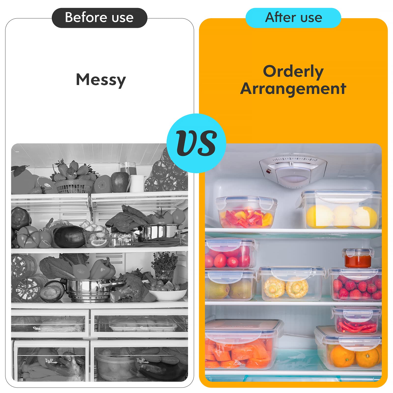 Fridge-ready JSCARES containers help keep produce fresh.