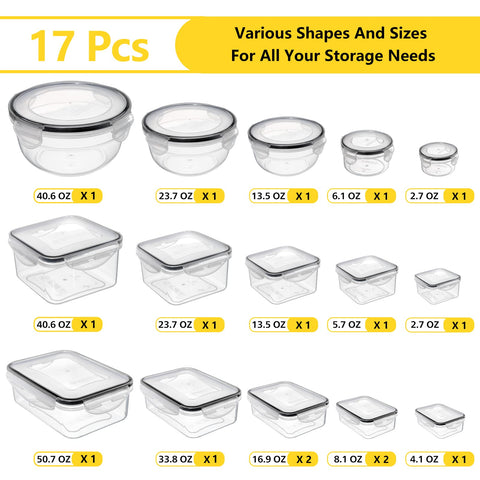 JSCARES rectangle 34 oz airtight container keeps leftovers organized and odor-free