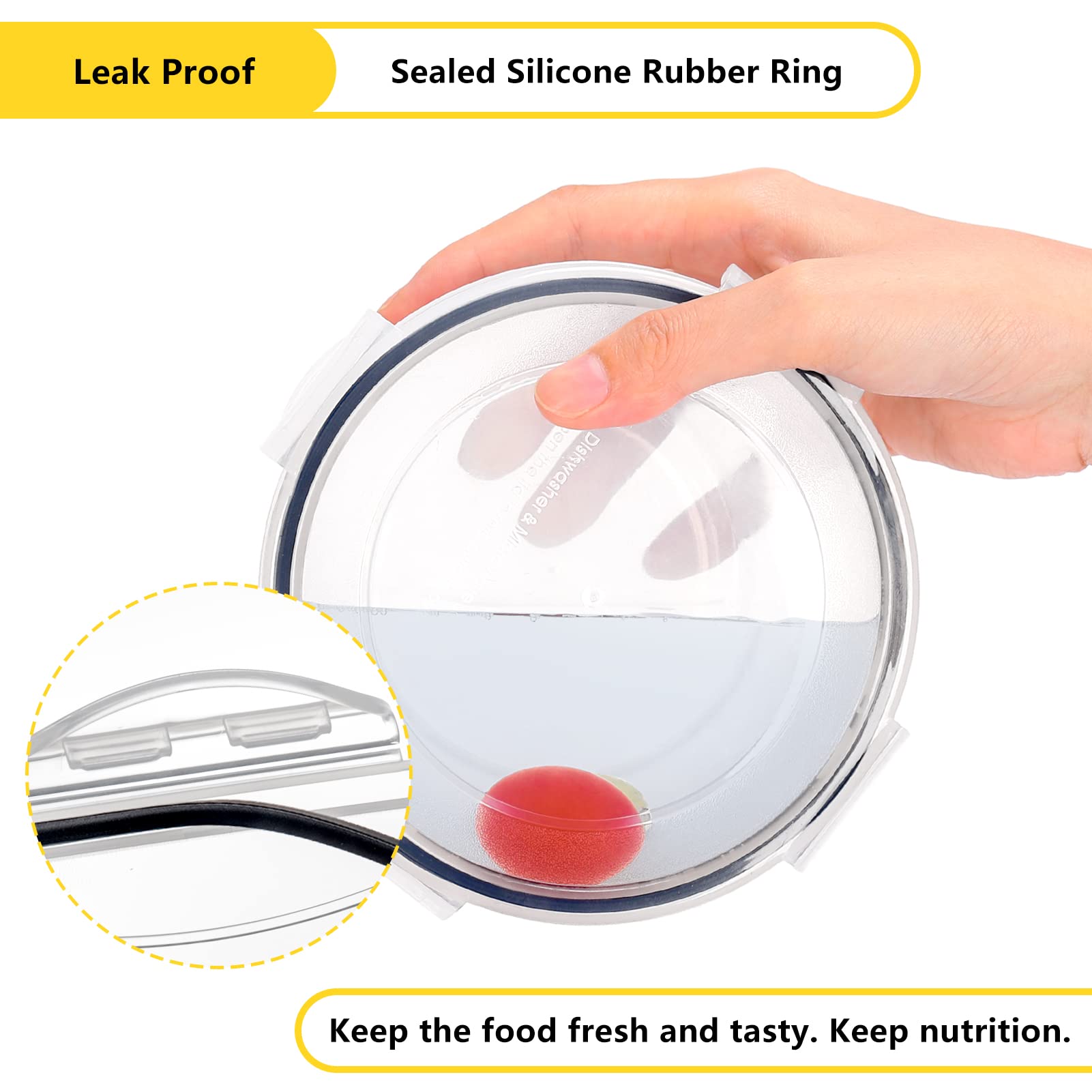 JSCARES rectangle 8 oz airtight container ideal for sauces, dips, and snacks