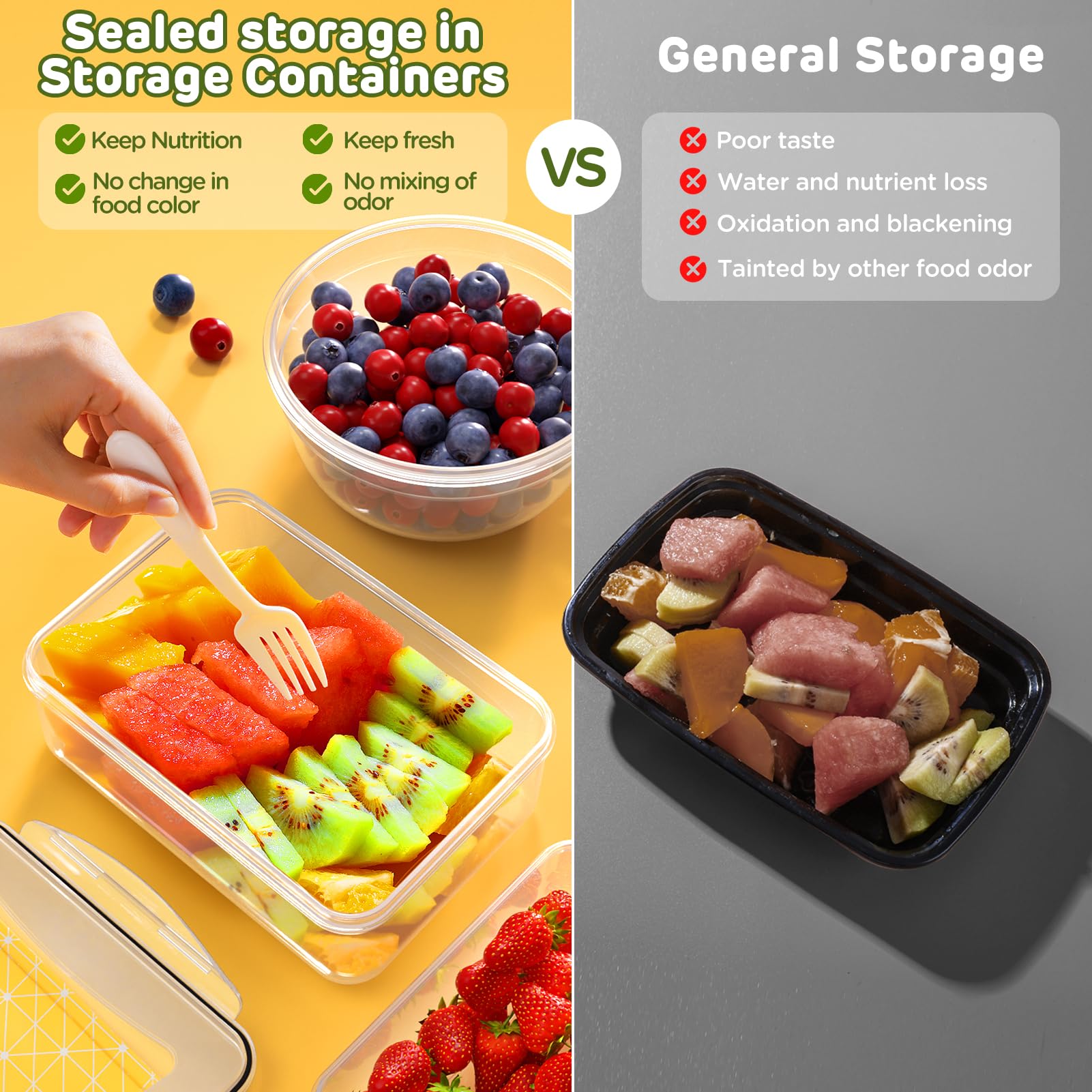 JSCARES round container 23.7oz versatile for snacks and meals.