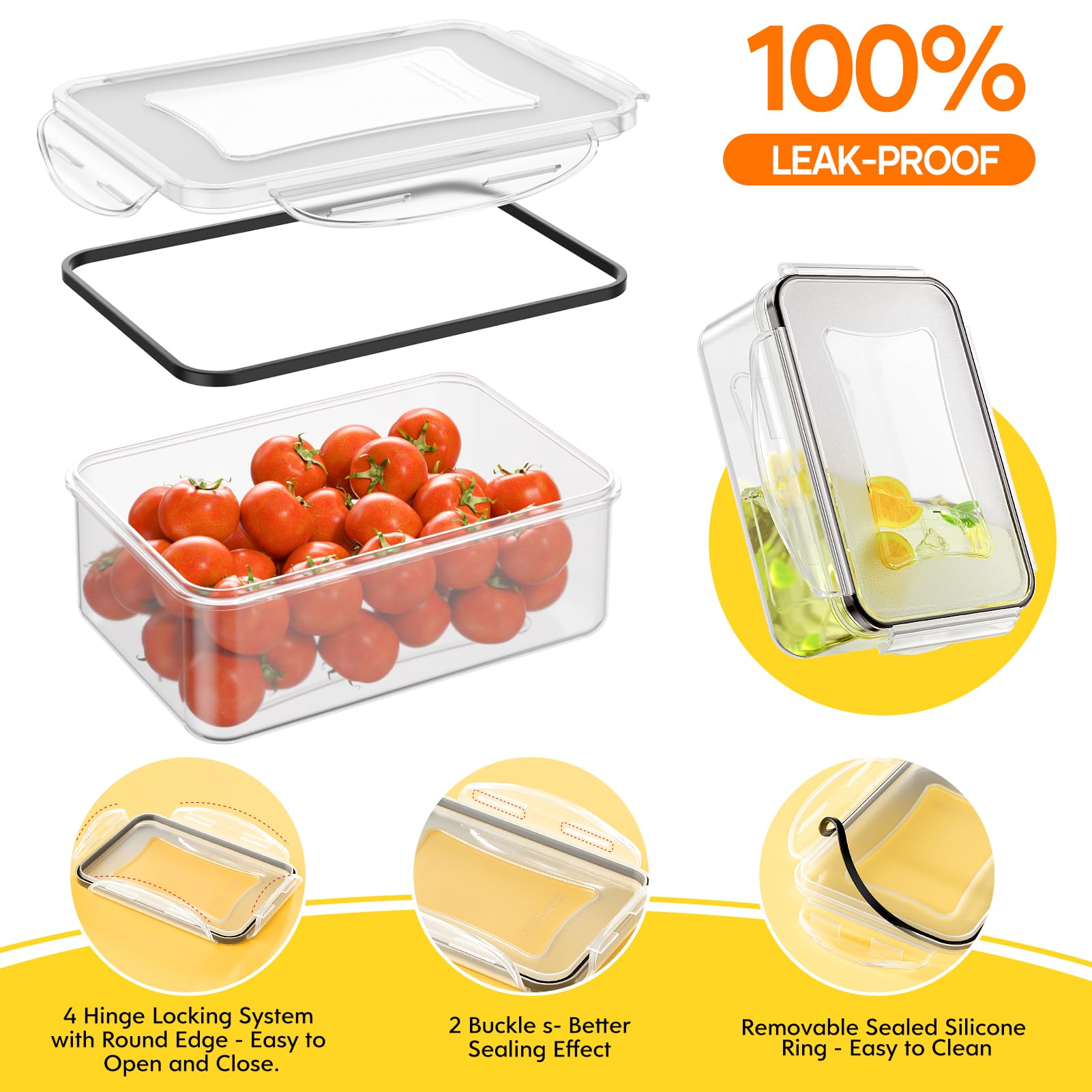 JSCARES 1-ounce sauce cups with leak-proof lids for dressings and dips