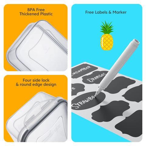 JSCARES containers in rectangular, round, and square shapes for versatile storage.