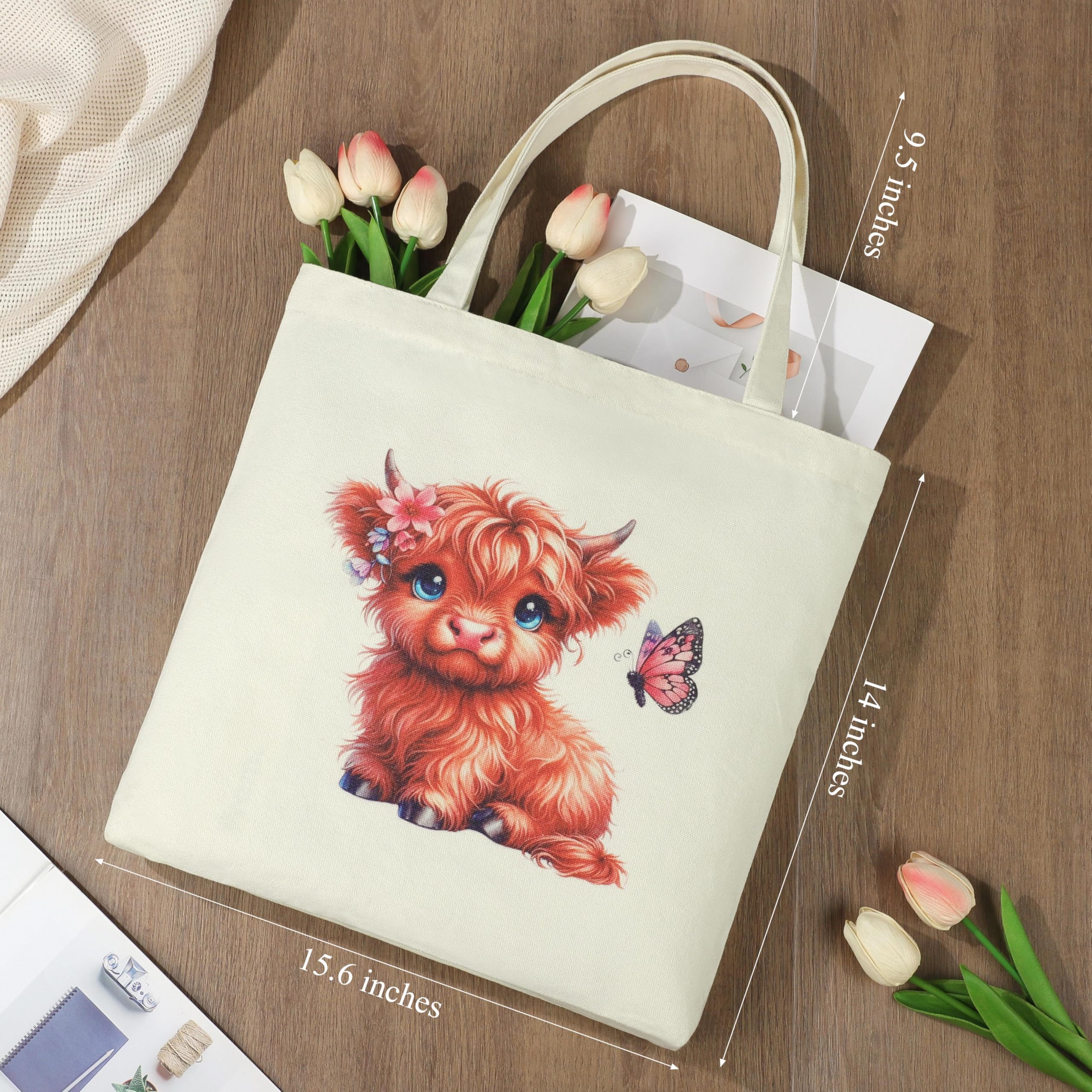 JSENGIFT Highland Cow makeup bag for stylish on the go storage