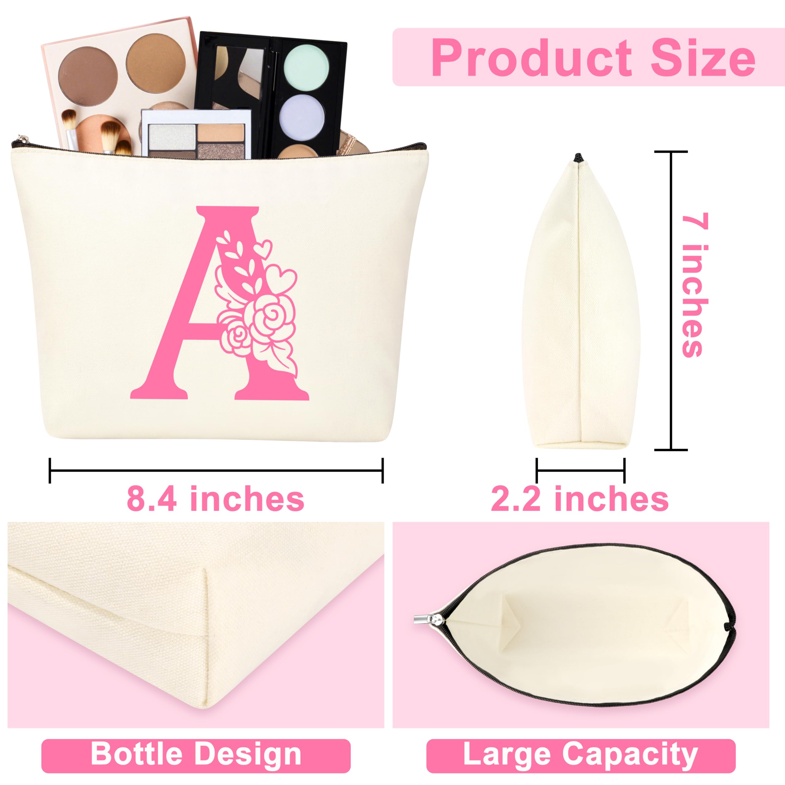 JSENGIFT pink makeup bag keeps cosmetics organized for school and travel